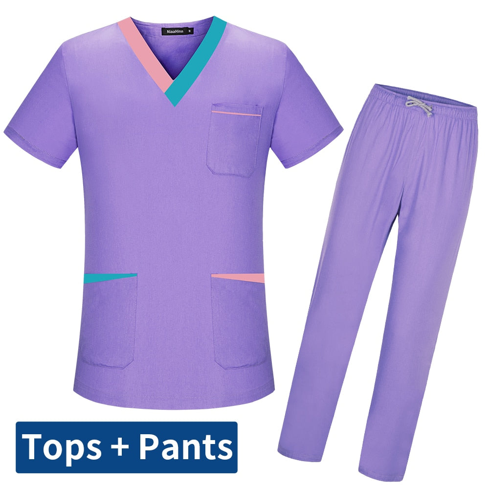 Scrub Sets w/ Dual Colored Collar