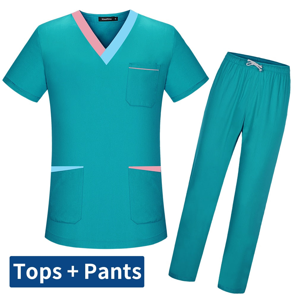 Scrub Sets w/ Dual Colored Collar
