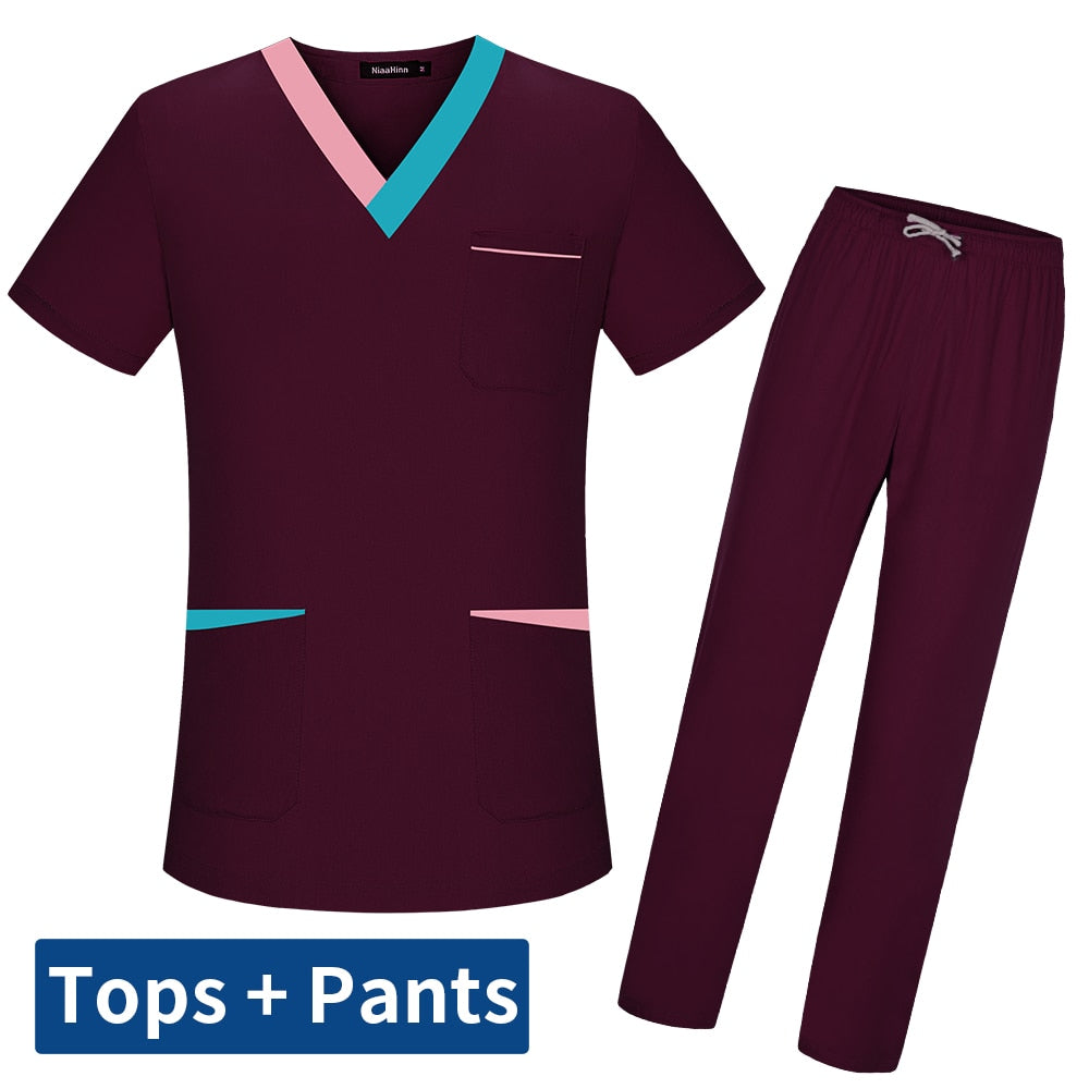 Scrub Sets w/ Dual Colored Collar