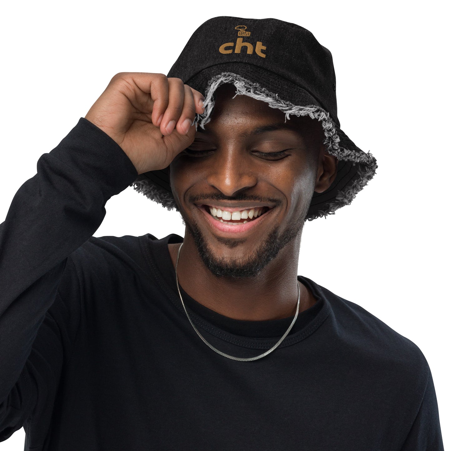 CHT Distressed Denim Bucket Hat