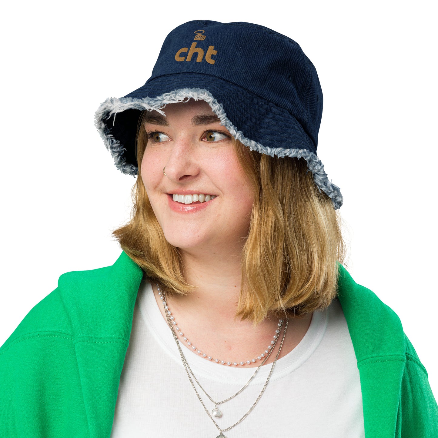 CHT Distressed Denim Bucket Hat