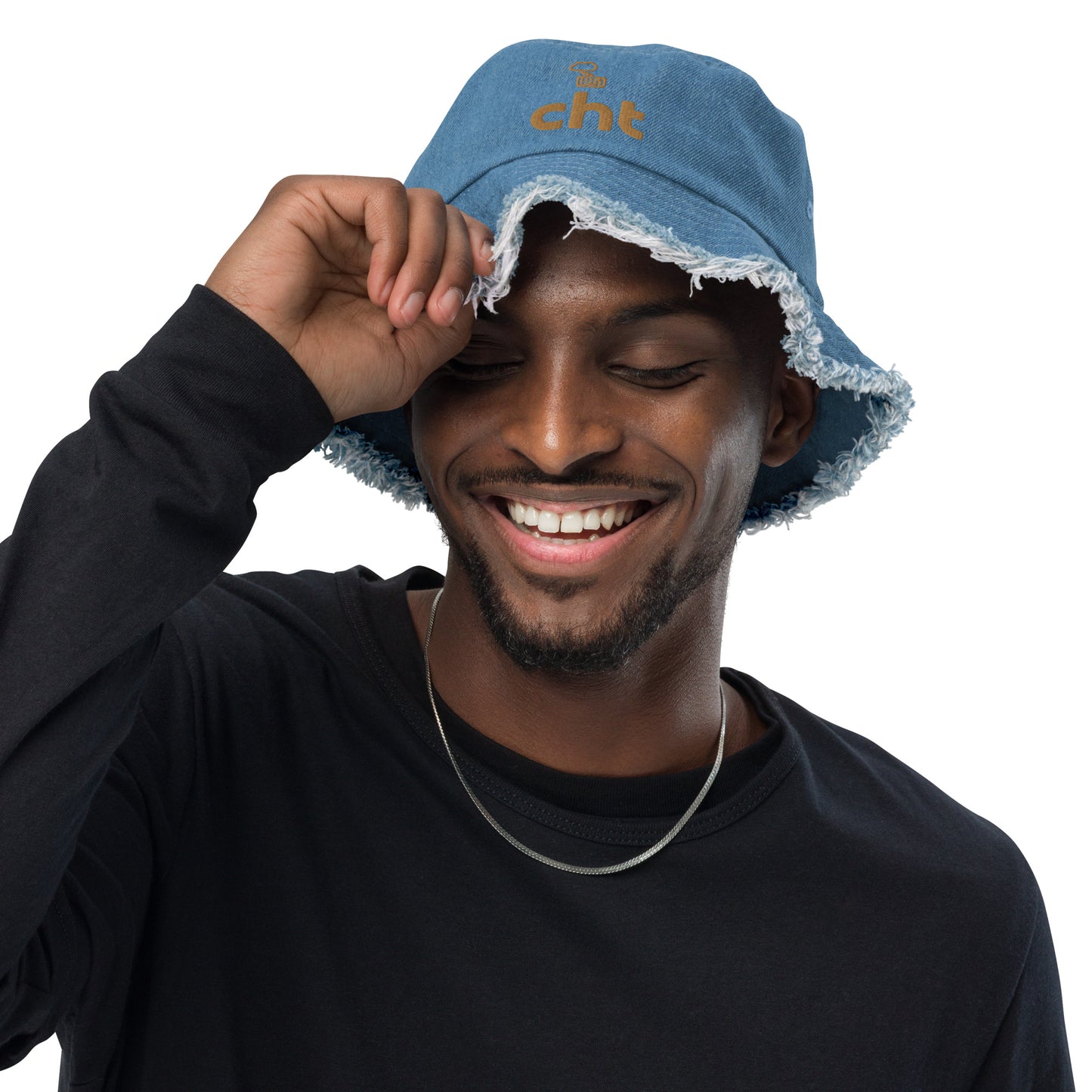 CHT Distressed Denim Bucket Hat