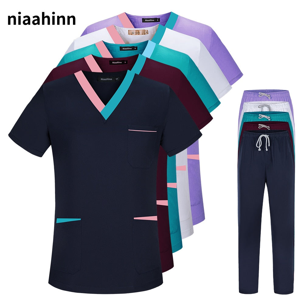 Scrub Sets w/ Dual Colored Collar