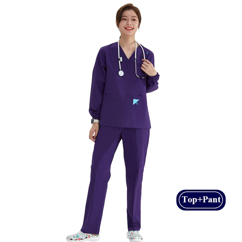 Medical Unisex V-Neck Scrub Sets